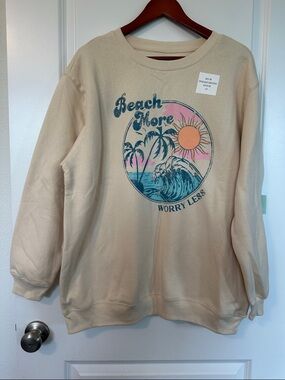 Freeze Cream Pullover Sweatshirt with Black Logo